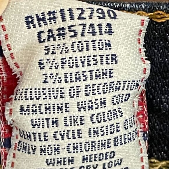 True Religion Low Rise Capri Blue Denim Jeans with Orange Stitching Size 24 - Picture 6 of 11